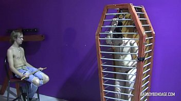 free village badboybondage young dom locks up skinny sub and him to jerk off video