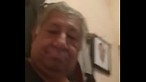 free old man touching himself on video call video