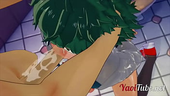 free hq boku no hero yaoi deku blowjob bakugou dicks and he cums in his mouth video