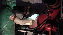 free rubbernurse agnes jade green clinic nurse dress with mask white gloves clear pvc apron part 3 elbow deep anal video