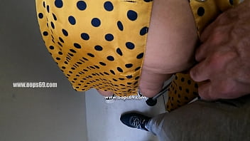 free husband likes to see a stranger man to touch his wifes big ass in public places like metro subway trains and buses video