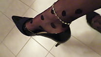 free compilation black patent castaluna leather high heels anklet and pantyhose dangling by isabellesandrine video
