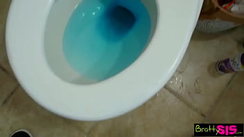 free busty step sister with tattoo and big tits fucked in toilet spanish video